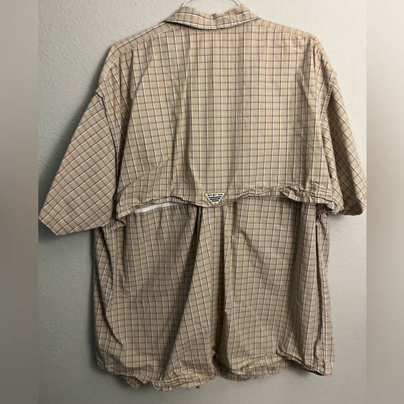 Columbia PFG Men's Vented Fishing Lightweight Beige Plaid Shirt Size 2XL XXL - Picture 8 of 8